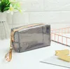 Sac à cosmétiques transparent, pochette de voyage en PVC Transparent, trousse de maquillage avec fermeture éclair pour voyage DF137