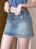 Spódnice Summer Blue Jean spódnica dla kobiet chuda koreańska odzież modowa pikantna dziewczyna pasek midi sexy streetwear y2k ropa de majer