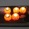 Lampada della zucca di Halloween Zucca di plastica a lume di candela Decorazione di Halloween Carino Creativo per la decorazione della sala da pranzo del bar di casa