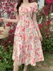 Party Dresses Big Fat Woman French Temperament Of Restoring Ancient Ways Is Split Floral Code Female Tender Bind Knee-length Skirt Dress