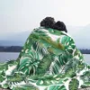 Blanket Banana Throw Blanket Tropical Theme Blanket Green Leaves Queen Size Fleece Blanket for Sofa or Bed R230616