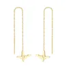 Dingle örhängen design smycken lång tassel stjärna hjärta charms gyllene dinglar för kvinnor rostfritt stål koreanska stil födelsedagspresent