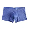 Caleçons sous-vêtements sans couture Sexy hommes Boxer Shorts hommes doux poche de renflement bas solides culottes respirantes Homme Cuecas