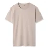 Men's T Shirts Summer Cotton Solid Color Half-sleeved Shirt Men Loose Short-sleeved 6272