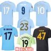 Grealish J. Aarez City 23 24 Koszulki piłkarskie de Bruyne Haaland Forden Fan Player Wersja 4xl Rodrigo Football Kit Kit Man Kids Mundlid