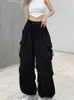 Women's Pants Capris Y2K Casual Cargo Pants Women Streetwear Drawstring Loose Wide Leg Straight Trousers Ins Fashion Ladies Oversize Sweatpants 230615