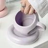 Cups Saucers Korean INS Mug Ceramics Splash Ink Wave Dot Coffee Cup And Saucer Milk Tea Travel Beer For Gifts