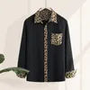 Männer Kleid Hemden Mode Männer Marke Hemd Langarm Leopard Patchwork Casual Streetwear Camisa Masculina Revers Chic 2023