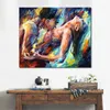 Vibrant Figurative Art on Canvas Passion Handmade Contemporary Oil Painting for Living Room Wall