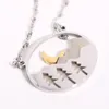 Chains Natural Scenery Mountain Forest For Women Silver Color Moon Deer Pendant Chain Necklaces Charm Stainless Steel Jewelry Gifts