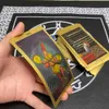 Utomhusspel Aktiviteter Divination 12x7cm Guld Tarotkort Big Size Witch Supplies för nybörjare med Guide Book Catan Board Game Classic 230615