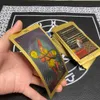 Atividades de jogos ao ar livre adivinhação 12x7cm Gold Tarot Cards Big Size Witch Supplies for Beginners With Guide Book Catan Board Game Classic 230615