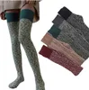 Frauen lange kniehohe Socken gestrickte thermische warme dicke lange Wollsocken Sexy Mädchen lange Röhre Stiefelstrümpfe Winter Lady Strumpfwaren hohe Stiefelstrumpf