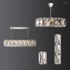 Chandeliers American Dimmable LED 골드 크롬 검은 색 크리스탈 샹들리에 조명 광선 광택 매달려 램프 서스펜션 조명 램프 로비