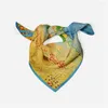 Sciarpe 53 CENTIMETRI Twill Sciarpa di Seta Donna Raccolto Pittura Piazza Avvolge Bandana Piccolo Hijab Foulard Cravatta Fascia Fazzoletto da Collo