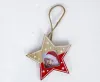 Creative Christmas Photo Frame Ornaments Wooden Picture Frames Heart Star Tree Designs Hanging Pendants For Indoor Decoration JN16