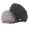 Berretti in lana regolabile Berretti da strillone Uomo Donna Berretti casual Berretto piatto in edera Morbido tinta unita Cappello antivento da esterno Unisex Nero Grigio Cappelli Z0613