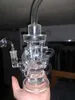 Grandes narguilés Grosso Triple Bong Hookah Recycler Glass Dab Oil Rigs Percolator Water Pipes