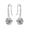 Boucles d'Oreilles Réel Moissanite 0.5 Carat D Couleur 925 Argent Sterling Étincelant Bijoux De Mariage Diamant Écouteur Classique Cadeau Pour Les Femmes