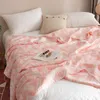 Blanket Muslin Layers Gauze Cotton Towel Quilt Summer Blanket Office Throw on The Sofa R230616