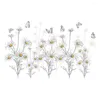 Wall Stickers 2 Sheets Decorative Flower Delicate Plant Themed