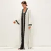 Etniska kläder Mellanöstern Fashion Arab Kimono Set Islamic Muslim Women Robe UK Canada Kaftan Plus Size Ramadan Luxury