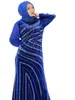 Ethnic Clothing Velvet Caftan Marocain Evening Dresses For Women 2023 African Dashiki Diamond Wedding Gown Kaftan Abayas Robe Djellaba Femme