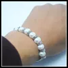 Bangle 1PC Charms Cultured Freshwater Pearl Women's Bracelets With Carving Heart Pendants Strands Top Fashion Clothes Wearing