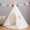 Andra sportvaror Portable Kids Tält Cotton Canvas Tipi House Children's Girls Play Wam Game India Triangle Tents Room Decor 230615