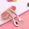 Dinnerware Sets Tableware Set Children Utensil Stainless Steel Toddler Cutlery Cartoon Infant Feeding Spoon Assiettes De Table