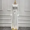 Ethnic Clothing Long Sleeve Print Muslim Dress Women White Kaftan Maxi Abaya Dubai Caftan Marocain Evening Dresses Djellaba Femme