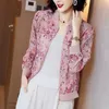 Women's Jackets Oversized Chiffon Print Long Sleeve Jacket Women Summer Thin Coat Sun Protection Baseball Uniform Korean Fashion Cardigan 230615