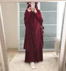 エスニック服の女性アバヤ・ラマダン2ピーススカートスーツジルバブの祈りの衣服ドレスキマーヒジャーブローブイスラムアバヤトイスラム教徒セットイスラム服230616