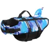 Vêtements pour chiens gilet de sauvetage pour chien gilet col ceinture de sécurité pour animaux de compagnie natation été maillot de bain camouflage requin bleu violet rouge 230616