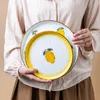 Plates 8/10in Gradient Color Porcelain Dinner Plate Kitchen Home Dessert Salad Fruit Pasta Soup Restaurant Serving Dish