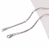 Chains 2mm Wide Women Men Waterproof Stainless Steel Necklace Flat Braided Rope Chain For Pendant Silver Color Jewelry Accessory Gift