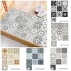 Stickers Muraux 10pcs Motif Rétro Mat Surface Carreaux Autocollant Transferts Couvertures pour Cuisine Salle De Bains Tables Plancher Résistant Art Stickers 230615