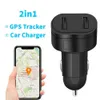 Nouveau 2 IN1 Global GPS Tracker 2G imperméable Mini Motorcycle Tracking Tracking Double USB Car Charger GSM Appareil Contrôle de l'application en ligne