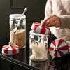 Storage Boxes Bins Glass Sealed Tank Bottle Cookie Snack Coffee Beans Powder Tea Candy Grain Cans Food Container Jars Christmas Gift 230615