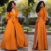 Tweedelige Jurk Casual Jurken Elegante Split Maxi Vrouwen Herfst Diepe v-hals Lange Mouw Party Dames Sexy Slanke Plus Size Afrikaanse Kleding