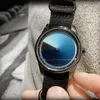 Wristwatches Enmex Individualization Special Wristwatch Canvas Creative Design Mysterious Gradient Blue Fashion Quartz Clock Men Watch