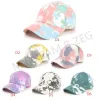 50 stilar hästsvans baseball mössa criss cross messy bun hattar solros tvättad bomull snapback casual sommar tiedye utomhus hatt för kvinnliga män