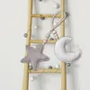 Itens inovadores Ornamento de miçangas de madeira nórdico Estrela dupla Decoração de quarto para crianças Berço de bebê Tenda Pendurada Pingente de decoração de parede Adereços de pografia