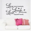 Live Laugh Love Quotes Wall Decals Zooyoooo1002ホームデコレーションAdesivo de Paredes Removable DIY Wall Stickers