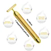 Urządzenia do pielęgnacji twarzy 24K Gold Twarz Włębnik Wałek Wózek Przesunięcie Massager Kij Beauty Skin Care Targing narzędzie wibrujące 230615