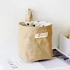 Storage Bags Hanging Pocket Cotton Linen Bag Desktop Basket Small Sack Sundries Box With Handle Cosmetic Closet Organizer