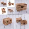 Jewelry Boxes Personalized Wood Wooden Ring Box Holder Custom Your Names And Date Bearer Drop Delivery Packaging Display Dhqcm