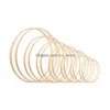 Craft Tools Bamboo Ring Wooden Circle Round Catcher Home Decor Diy Hoop For Flower Wreath House Garden Plant Hanging Basket Drop Del Dht4A