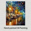 Fine Art Canvas Painting The Warm Light of The Winter Handcrafted Contemporary Artwork Landscape Wall Decoration