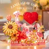 Blocks Eternal Love Compatible Building Block Flowers Potted Birthday Gifts for Girls Valentine's Day Express Love Tabletop Decoration R230701